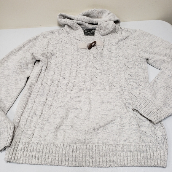 Retrofit Vintage Mens Cable Knit Sweater Hoodie Size Large - Picture 8 of 8